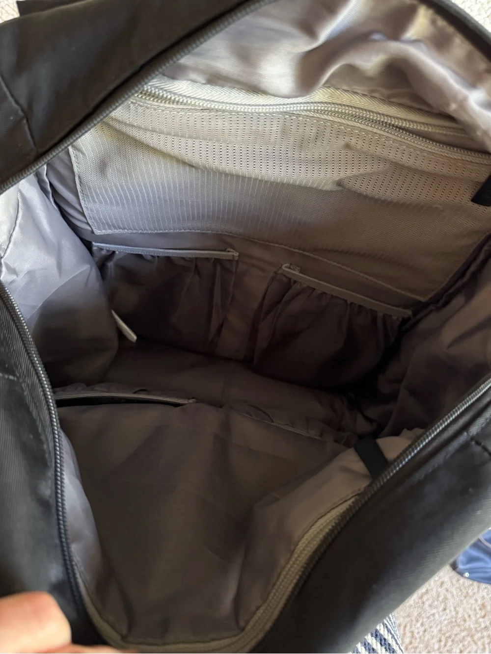 BEIS black backpack w/ removable front pouch.
